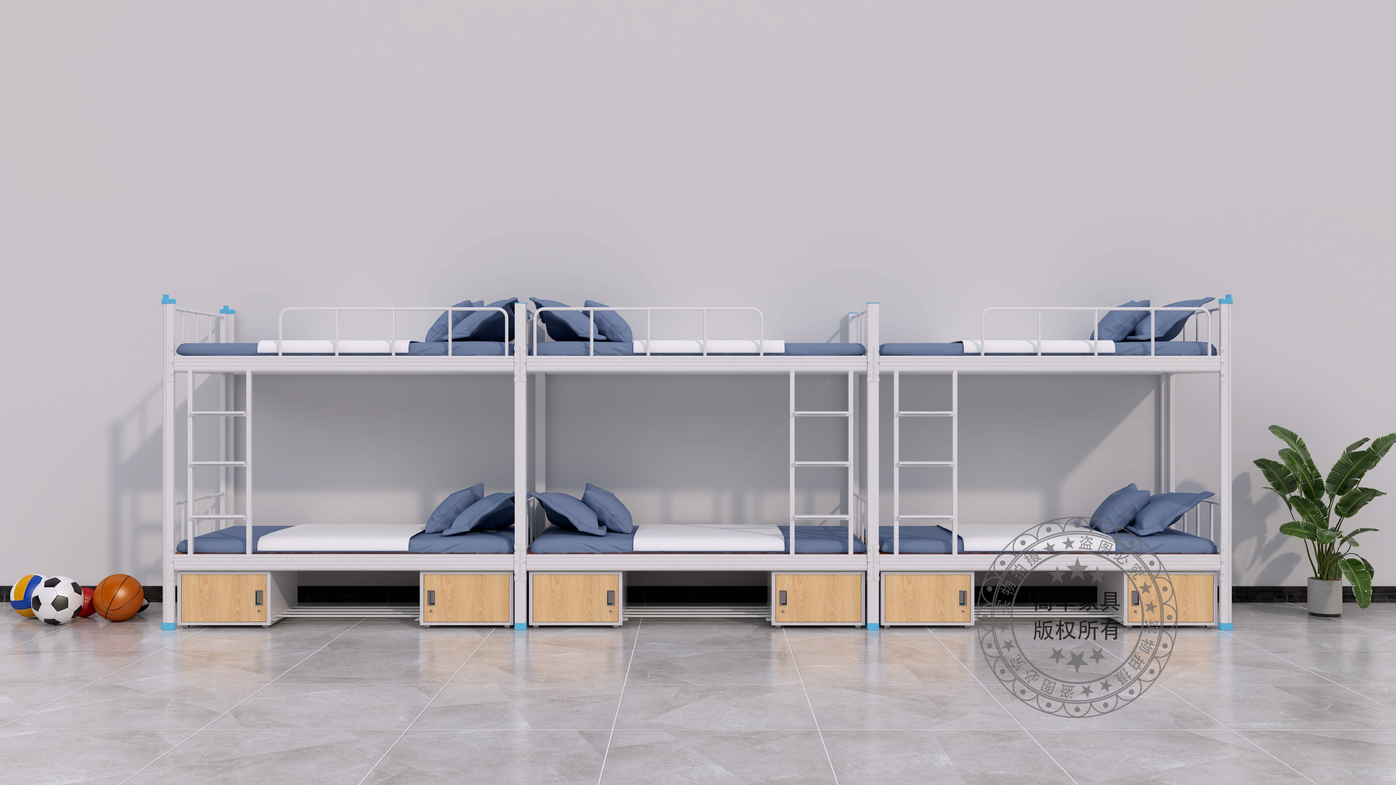 學生宿舍雙層鐵床-GH-S-102